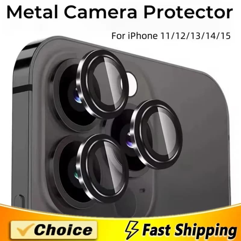 3 Pieces Metal Glass lens protection for iPhone 15 13 12 11 14 Pro Max protective film for iPhone 13 Mini 14 15 Plus