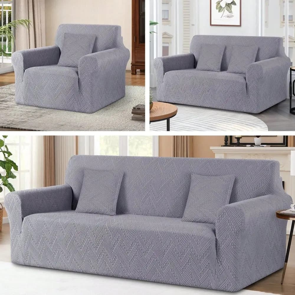 Copridivano elasticizzato lavabile in morbido jacquard, antiscivolo, con copricuscini, per divani da 1, 2 e 3 posti.