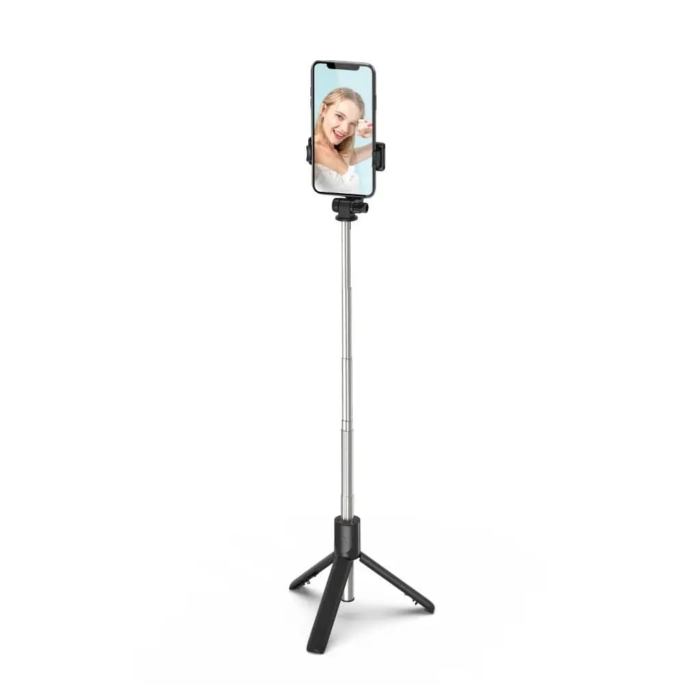 Bastone Selfie per Cellulare da 0,7/1/1,7m con Luce di Riempimento, Supporto per Streaming Live e Schermo Verticale
