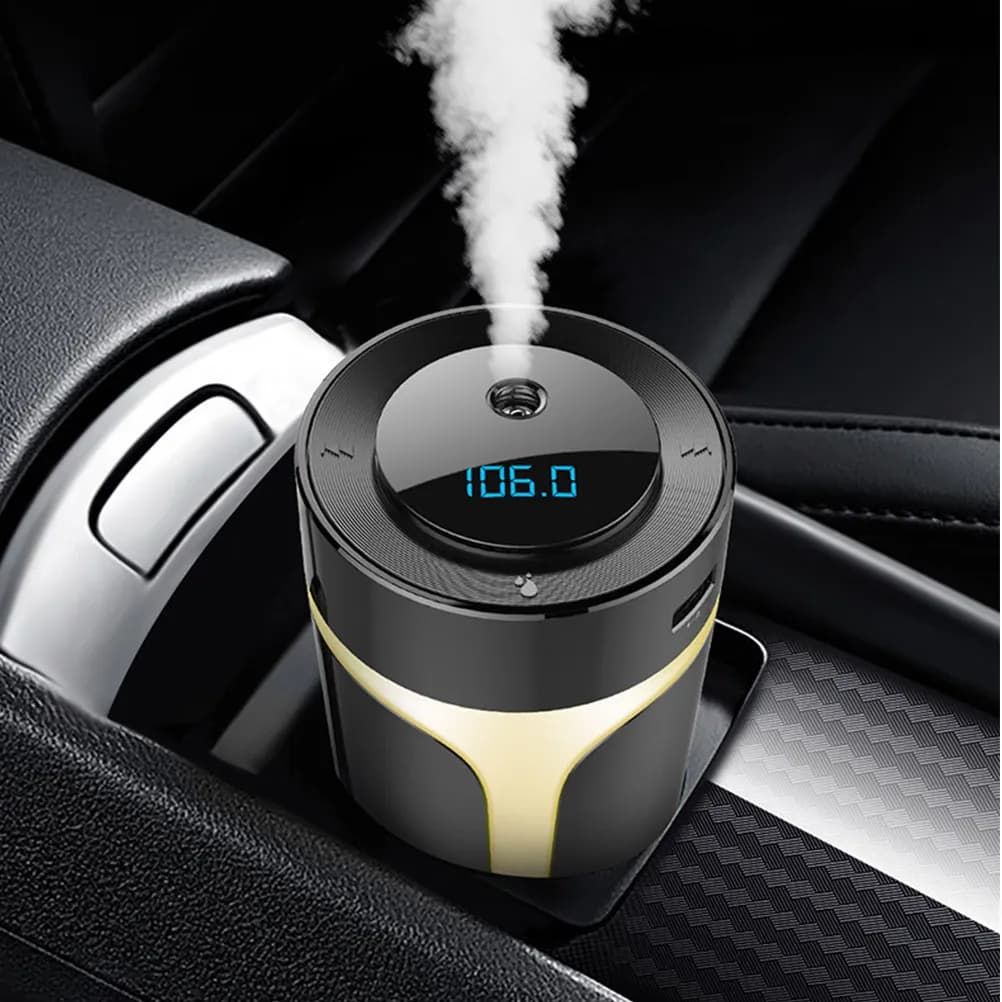 Umidificatore per auto da 1 pezzo, nero, compatto, USB, senza fili, multifunzione, deodorante per ambienti, lettore Mp3, per uso domestico e in ufficio