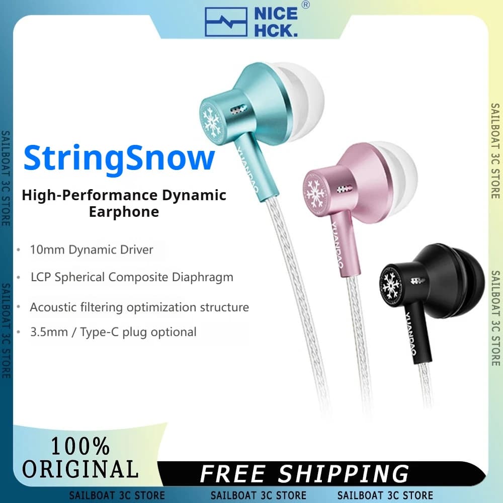 NICEHCK String Snow Wired HiFi Auricolare LCP Ball Top Diaframma composito Leggero In Ear Cuffie musicali Auricolari da gioco personalizzati