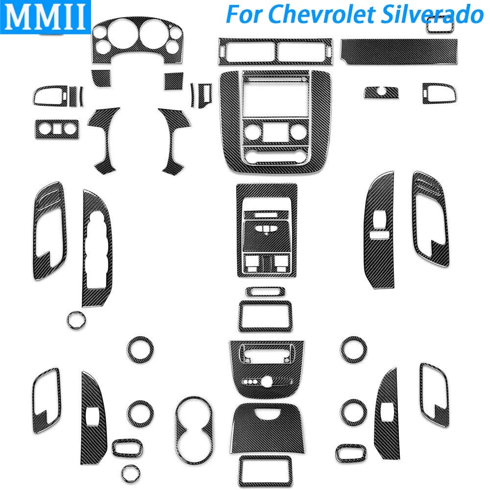 Per Chevrolet Silverado Tahoe GMC Avalanche LTZ Sierra SLT 07-13 volante in fibra di carbonio accessori interni per auto adesivo