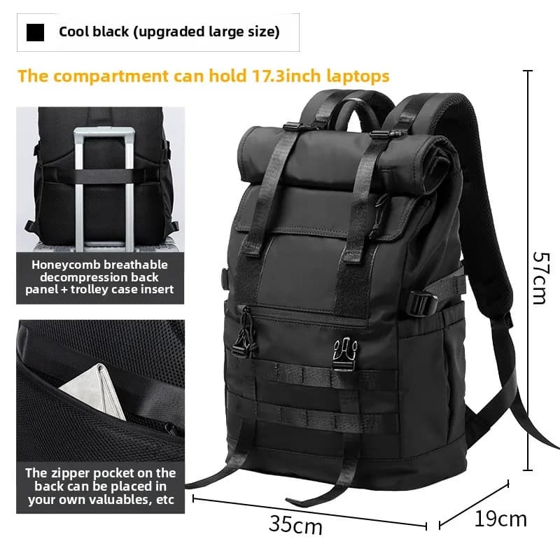 Zaino per laptop maschile Zaino grande Zaino da uomo di moda Zaini da viaggio Zaino per studenti sportivo in tessuto Oxford Mochila