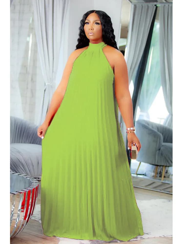 Wmstar Plus Size abito lungo da donna leeveless Bandage Halter Hollow Out splitted a-line Maxi abiti abiti Dropshipping all'ingrosso