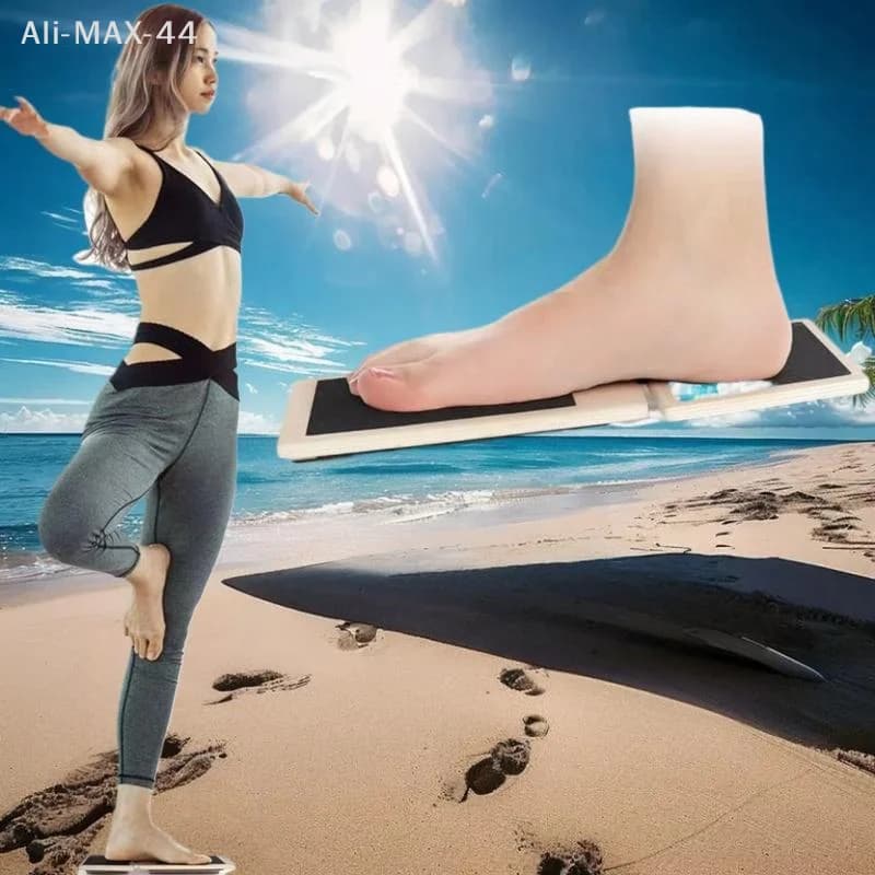 Tavola Oscillante in Legno Antiscivolo per Fisioterapia, Correttore di Postura, Esercizio di Equilibrio Monopiede, Rafforzamento Caviglia, Recupero da Distorsioni
