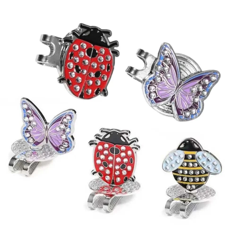 Butterfly Shape Golf Cap Clip Insect Bee Magnetic Golf Ball Mark Decorative Durable Metal Golf Hat Marker Golf Enthusiasts