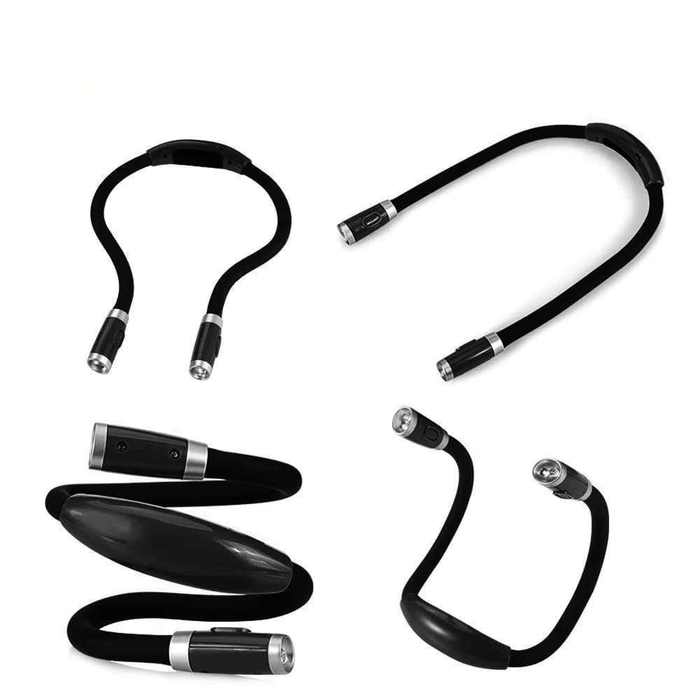 Adjustable LED reading lamp with flexible neck, free handbook light for reading in bed and camping