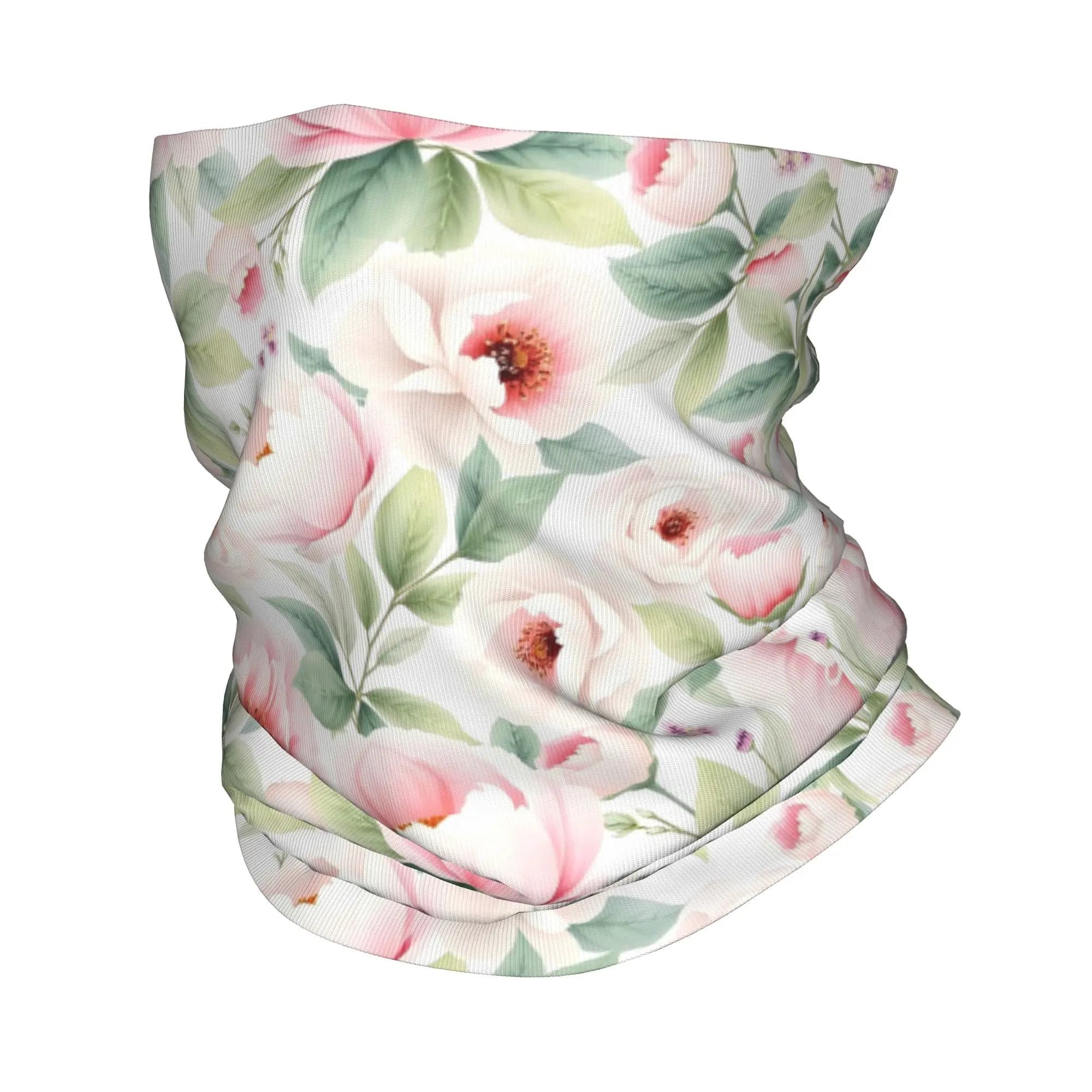 Elegante bandana con motivo floreale di peonie e rose, sciarpa per il viso stampata, copricapo multiuso per ciclismo, per uomo e donna