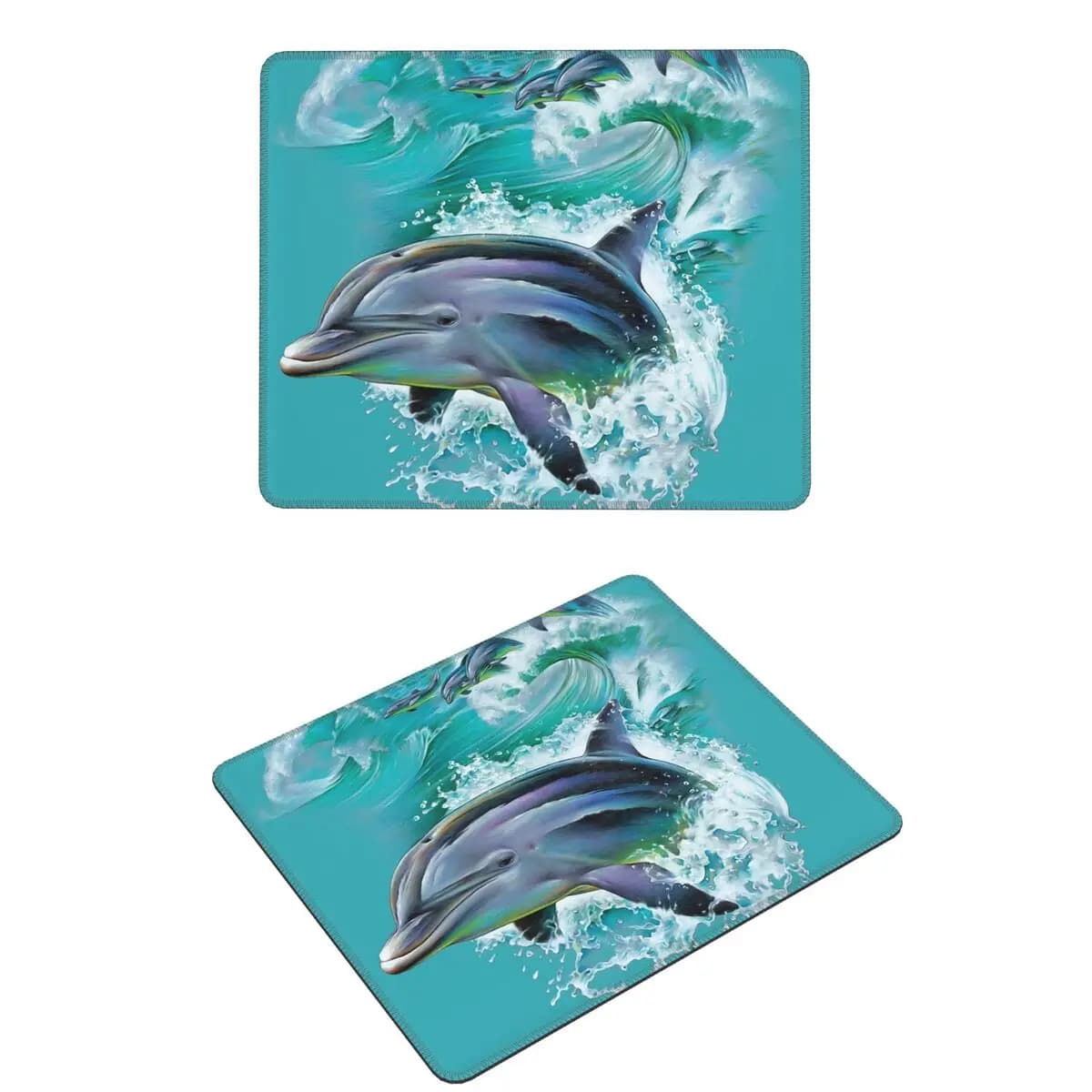Tappetino per mouse Dolphins Catching Waves Tastiera per computer Tappetino per mouse Tappetino per scrivania per laptop da gioco Accessori per ufficio Tappetini da tavolo