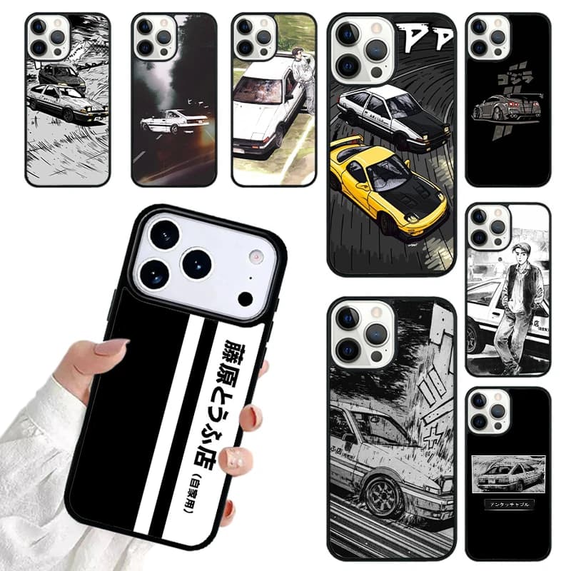 Initial D Drift Phone Case For iPhone 17 16 15 14 13 12 11 Pro Max 17air Shockproof Cover Fundas