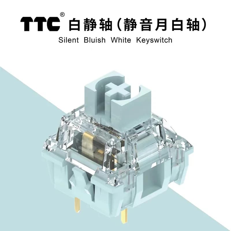 TTC White Bluish Keyboard Switch Muto 3Pin 42gf Double Spring Parameter Silent Key Shaft DIY