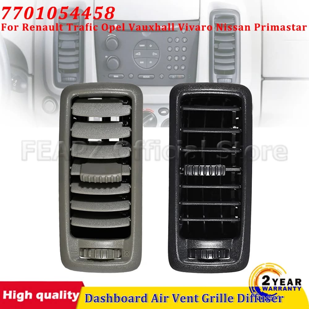 Center Panel Dashboard Air Vent Grille Diffuser For Renault Trafic Opel Vauxhall Vivaro Nissan Primastar Black / Gray 7701054458