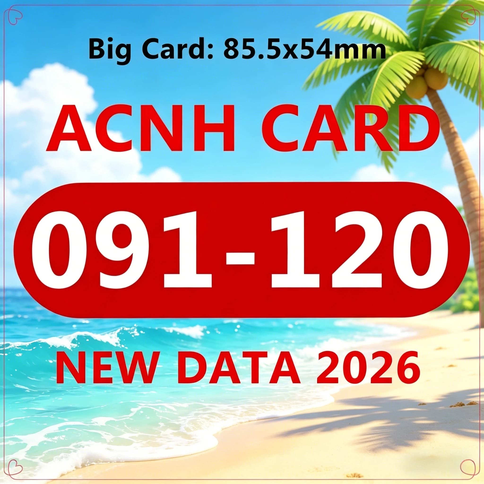High Stability Performance Gaming Cards ACNH Card NFC Chips 091-120 Neat Edge Cutting Compact Size for Home and Travel 85.5x54mm