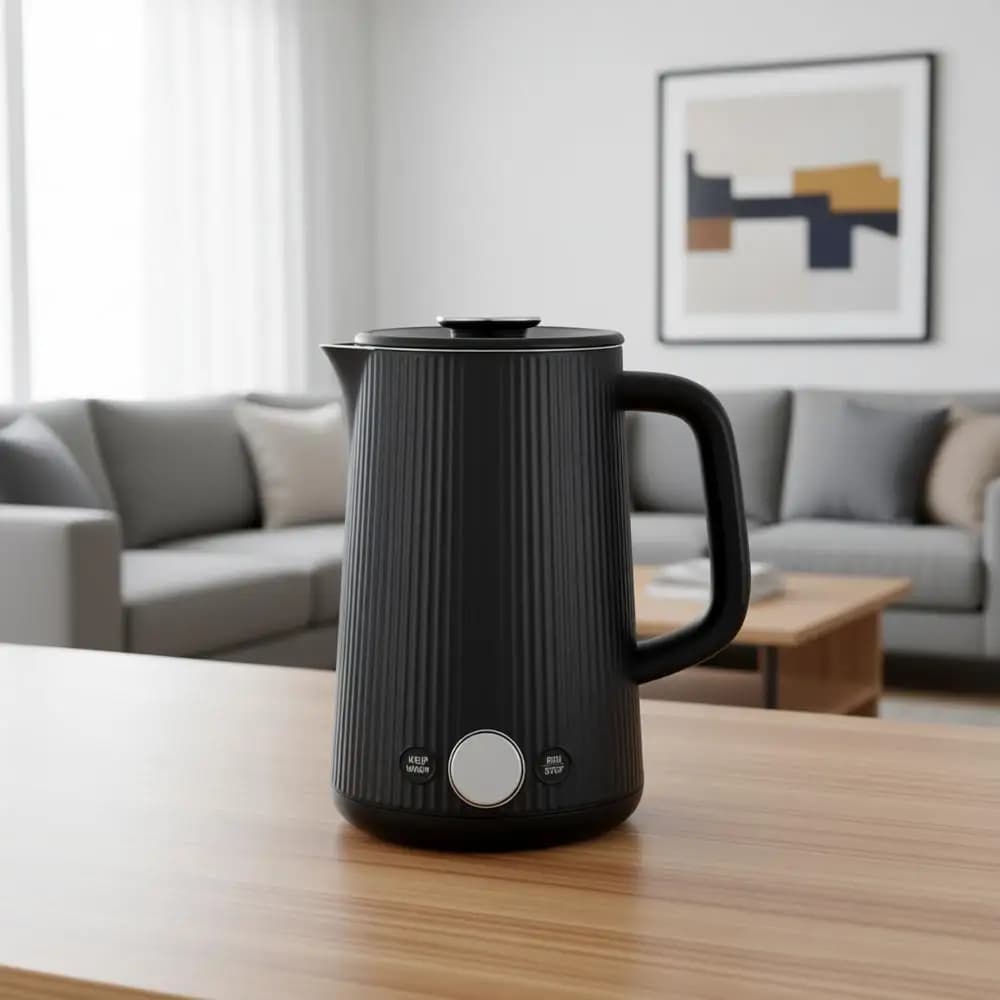 Bollitore Elettrico Grande da 1,7L con Controllo della Temperatura, 7+ Tazze, 2 Quarti, 1200W, Mantenimento del Calore - Nero