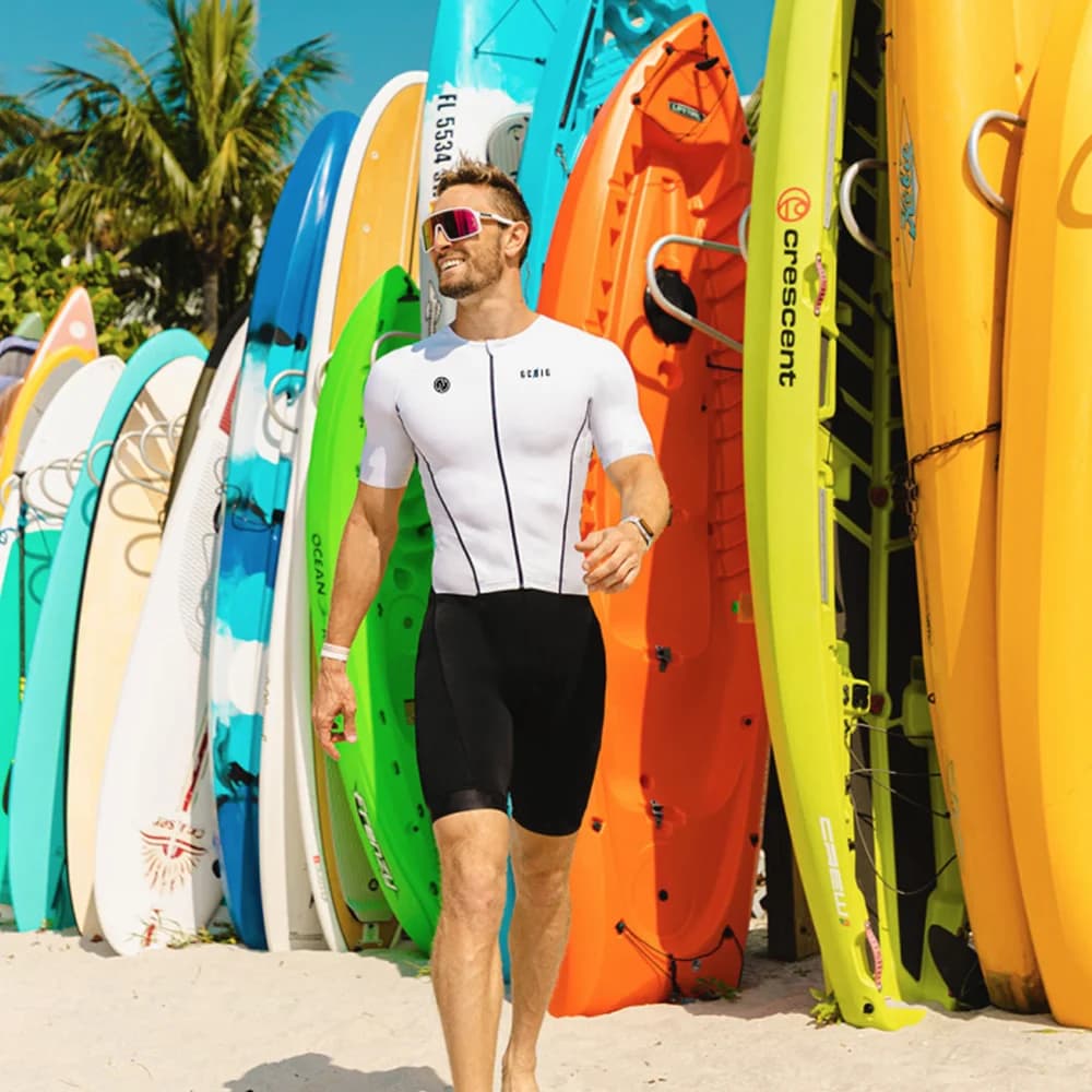 GG Maniche corte Pattinaggio a rotelle Abbigliamento Uomo Triathlon Tuta da strada Ciclismo One Piece Bicicletta Surf Tuta Nuoto Homb