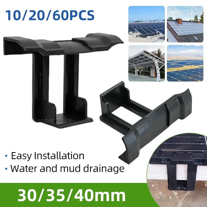30/35/40mm Clip per rimozione fango per pannello solare Scarico dell'acqua, clip per deviazione dell'acqua Pannelli fotovoltaici Rimuovi clip per polvere d'acqua