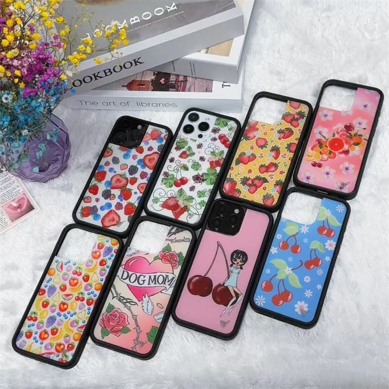 Wildflower 3D Girls cherry Phone Case For iPhone 16 15 14 13 12 11 17 Pro Max Plus Cute Cartoon Fruit Strawberry wf cover
