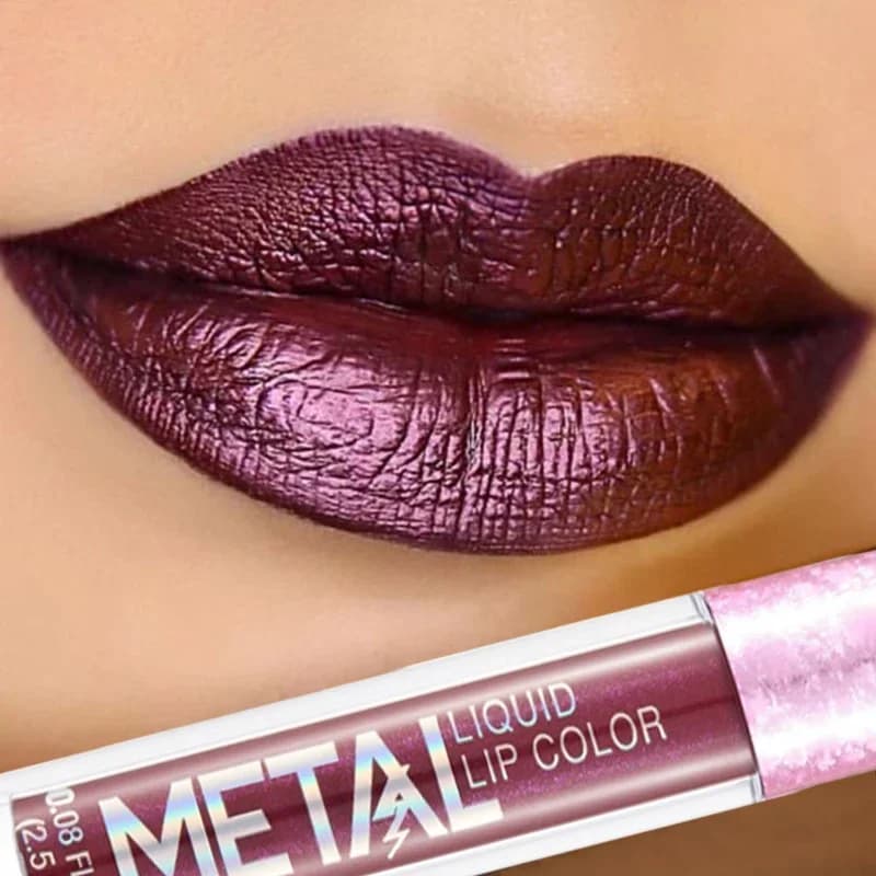12 colori Matte Metallic Lip Gloss Tazza antiaderente a lunga durata Nude Matte Metallic Lip Color Rossetto Impermeabile Lip Glaze Trucco