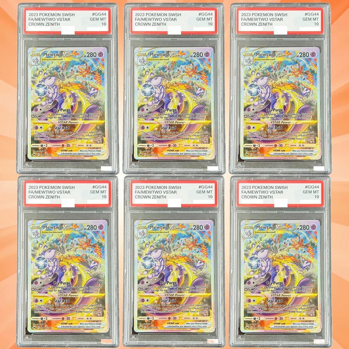 Mewtwo VSTAR GG44/GG70 English Collectible Grade Cards DIY Foil Texture Cards Perfect Condition Premium Anime Collection Cards