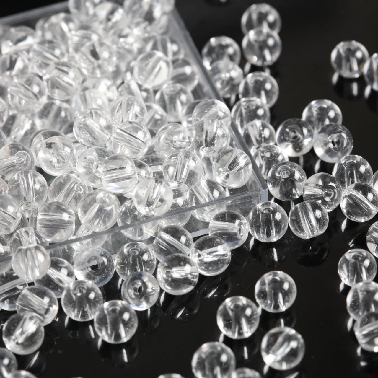 Transparent 6mm 100-800pcs Round Glass Beads Loose Spacer Beads Wholesale For Handmade Bracelet Necklace Jewelry Charms Making