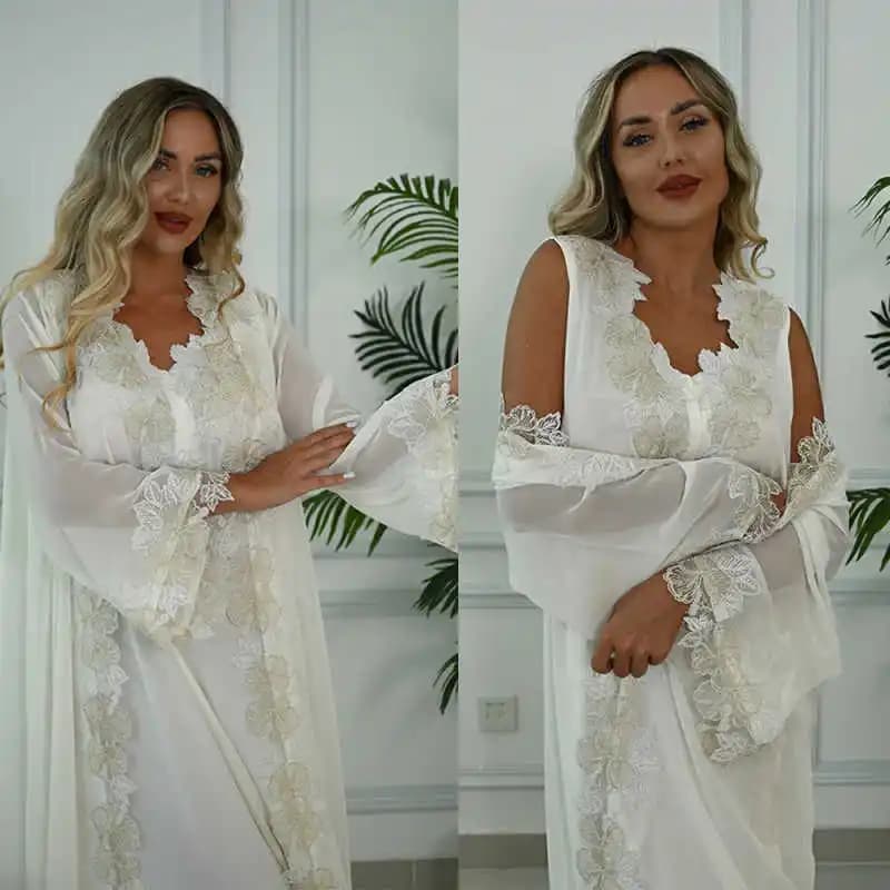 Eleganti pigiami da donna in seta e raso con pizzo, vestaglie da damigella d'onore, vestaglie da sposa, vestaglie lunghe da matrimonio, vestaglie da bagno, taglie forti personalizzabili