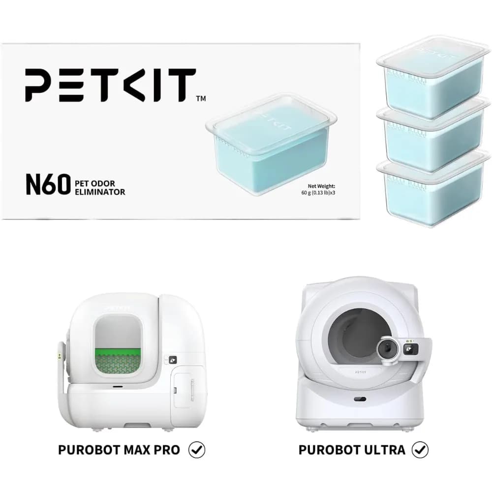 Petkit Eliminatore di odori per animali domestici N60 Esclusivo per lettiera per gatti autopulente PUROBOT, controllo degli odori della toilette per gatti (confezione da 3)
