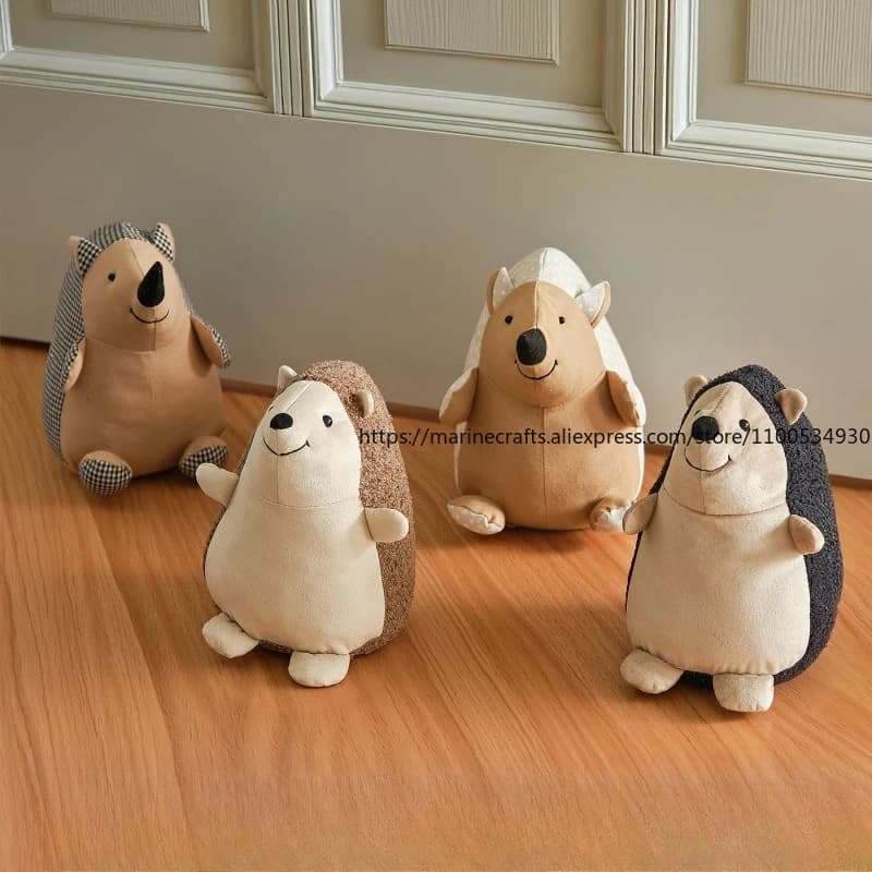 Fermaporta in tessuto di cartone animato riccio decorazione simpatico animale bambola sacchi di sabbia cuneo per porta fermaporta anti-collisione antivento