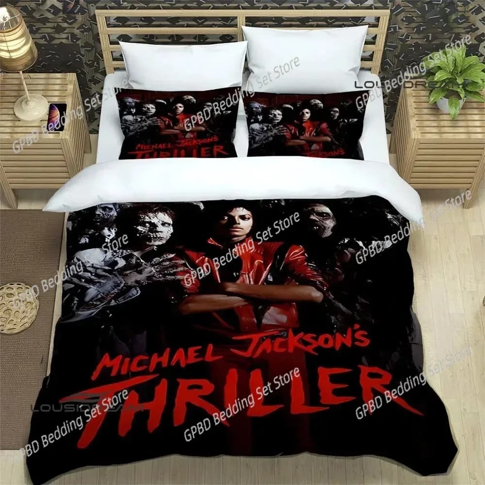Michael Jackson 3D NEW Duvet Cover Pillowcase Bedding Set Adult Boy Girl Bedroom Decoration Children Single Double Large
