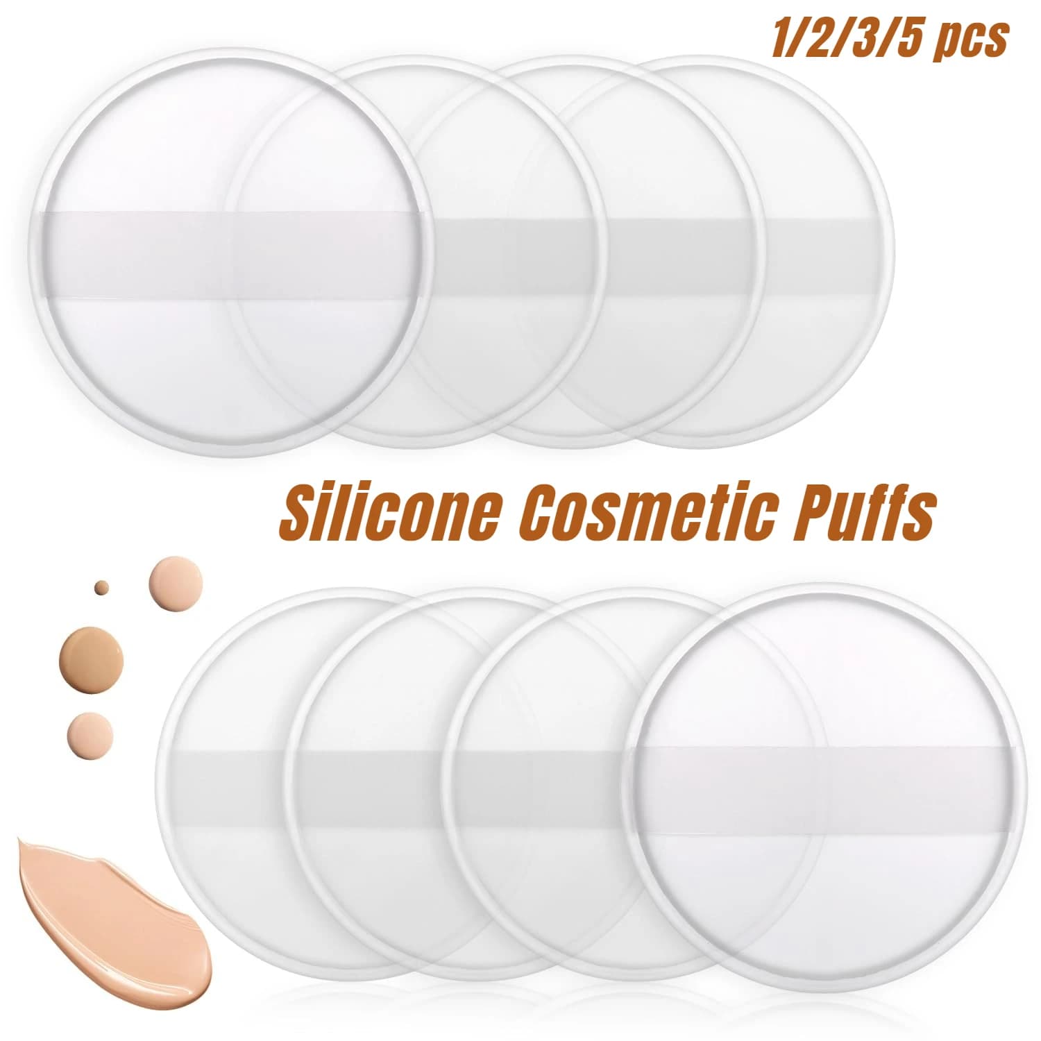 1-5 pieces cosmetic silicone soft blender for beauty sponge makeup for liquid foundation BB Cream Power Puff makeup accessories