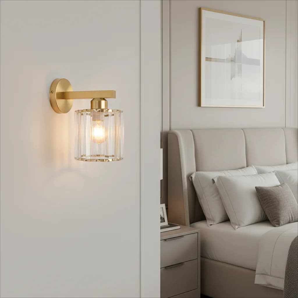 Lampada da Parete LED in Cristallo Moderna per Camera da Letto, Studio, Hotel, Ristorante, Illuminazione Decorativa di Lusso per Soggiorno