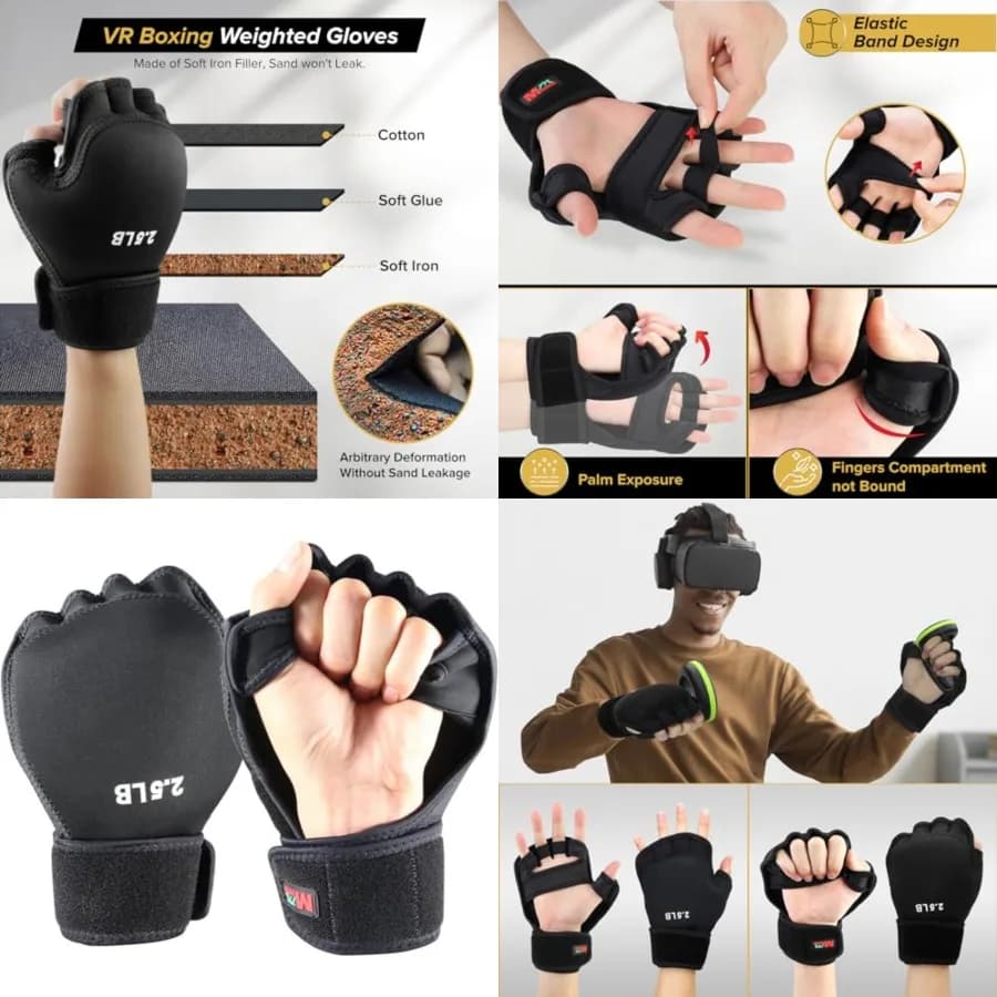 Weighted Hand Gloves 5lb 2.5lb Each,Soft Iron Fitness Gloves, Washable, for Gym Boxing Swimming Strength Training