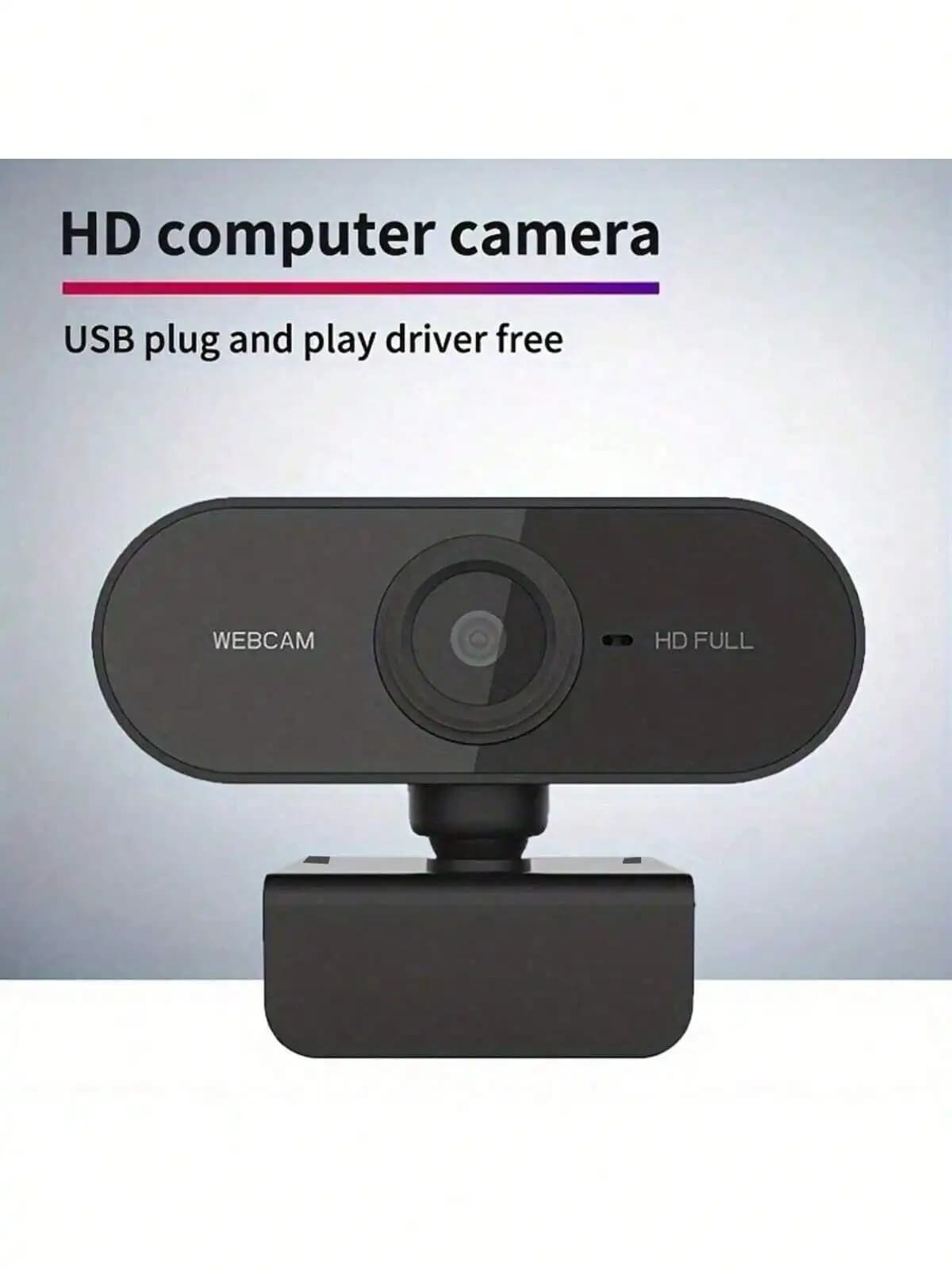 1 fotocamera per computer con microfono incorporato, copertura per la privacy, fotocamera per computer Full HD 1080P per PC, interfaccia USB per chiamate vocali