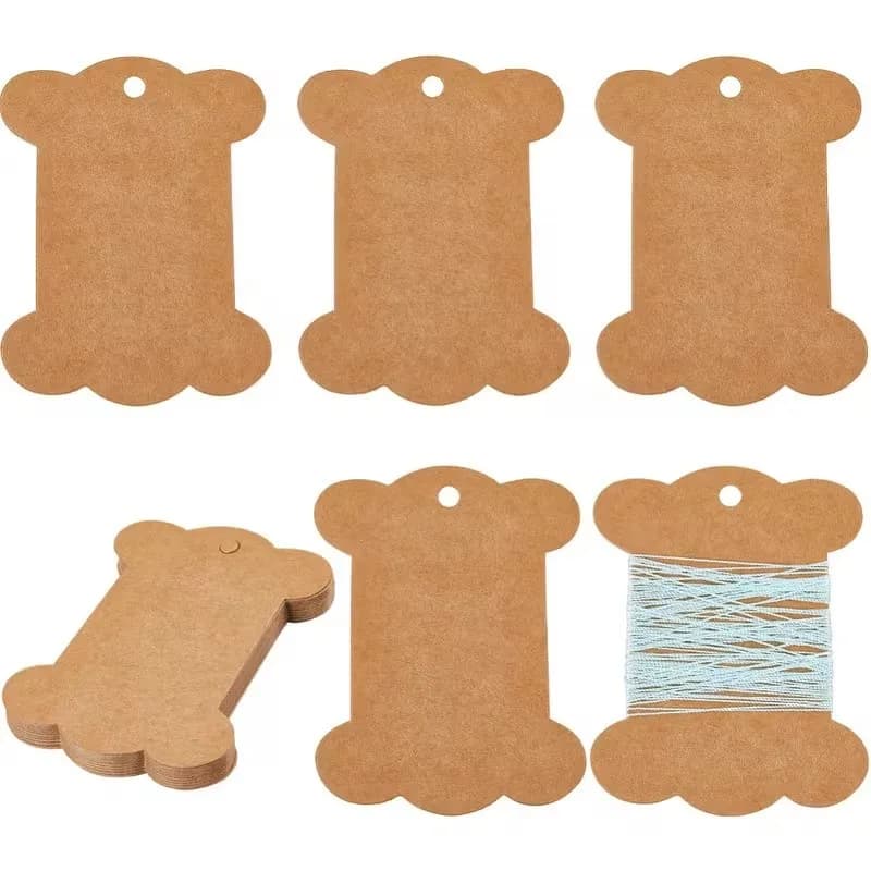 15 pcs Thread Winding Boards with Kraft Paper Eco Friendly, ideal for Ribbon Yarn Winding and Ribbon Yarn Winding