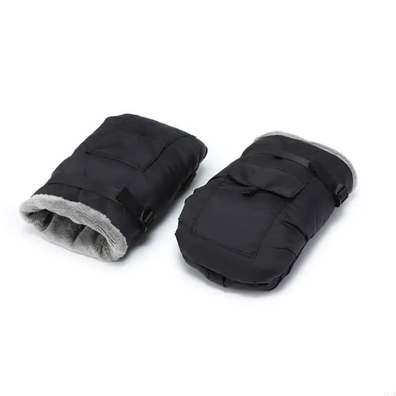 Guanti per passeggino foderati in pile per genitori, guanti caldi per passeggino resistenti all'acqua e antivento