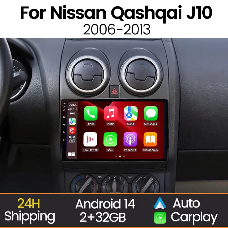 MEKEDE Android Auto Wireless Carplay Car Radio Screen per Nissan Qashqai 2006-2013 Autoradio Car Multimedia Video Player WIFI