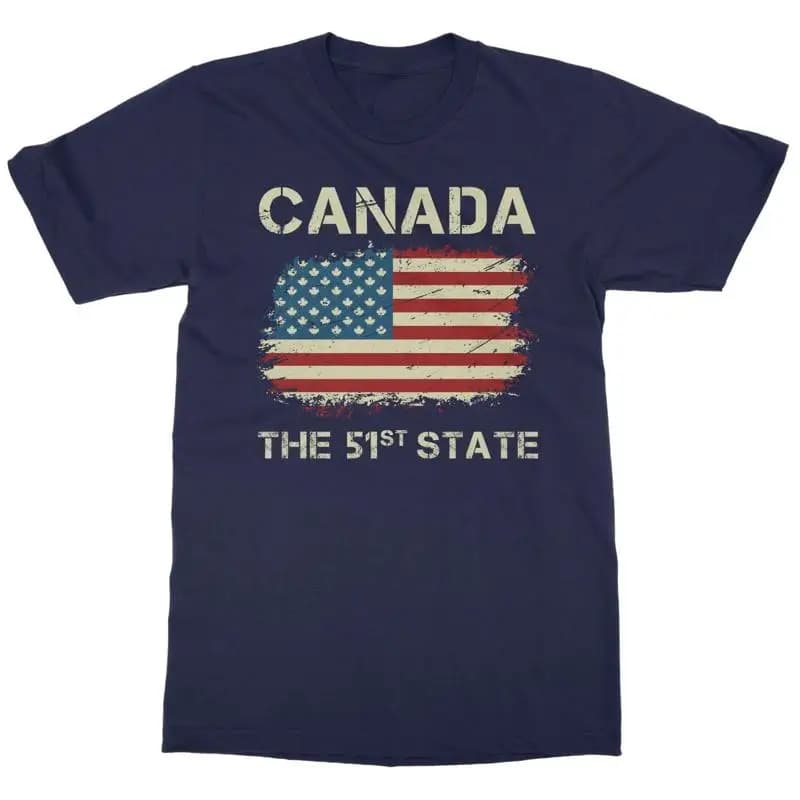 Canada Il 51St State T Shirt Bandiera degli Stati Uniti Maple Leaf Stars