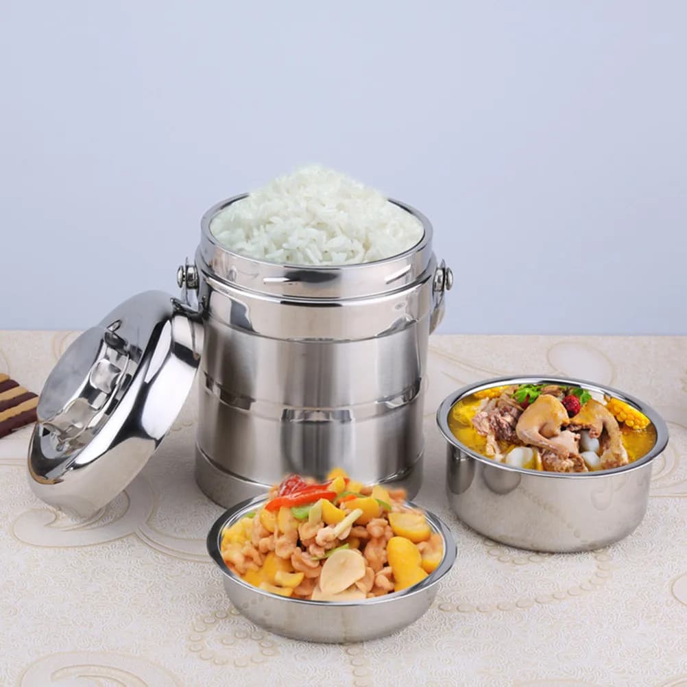 Contenitore Termico Portatile in Acciaio Inox a Doppio Strato con Isolamento Sottovuoto, Design Sottile, Coperchio Ermetico per Ufficio, Scuola e Viaggi