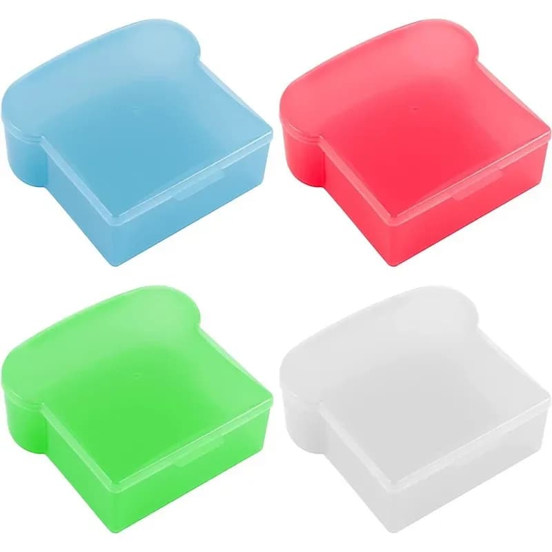 Contenitore per alimenti trasparente a forma di pane tostato Scatola per pane microonde Scatola per pane tostato per panini Scatola per pranzo Bento per colazione scolastica per bambini