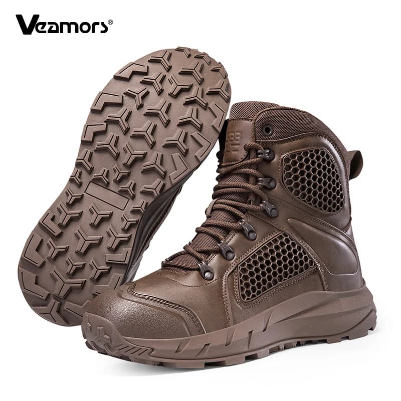 Stivali da allenamento per il campo alti Scarponi da trekking da uomo Scarpe da ginnastica da allenamento per il campo all'aperto traspiranti Scarpe da trekking da campeggio Stivale tattico