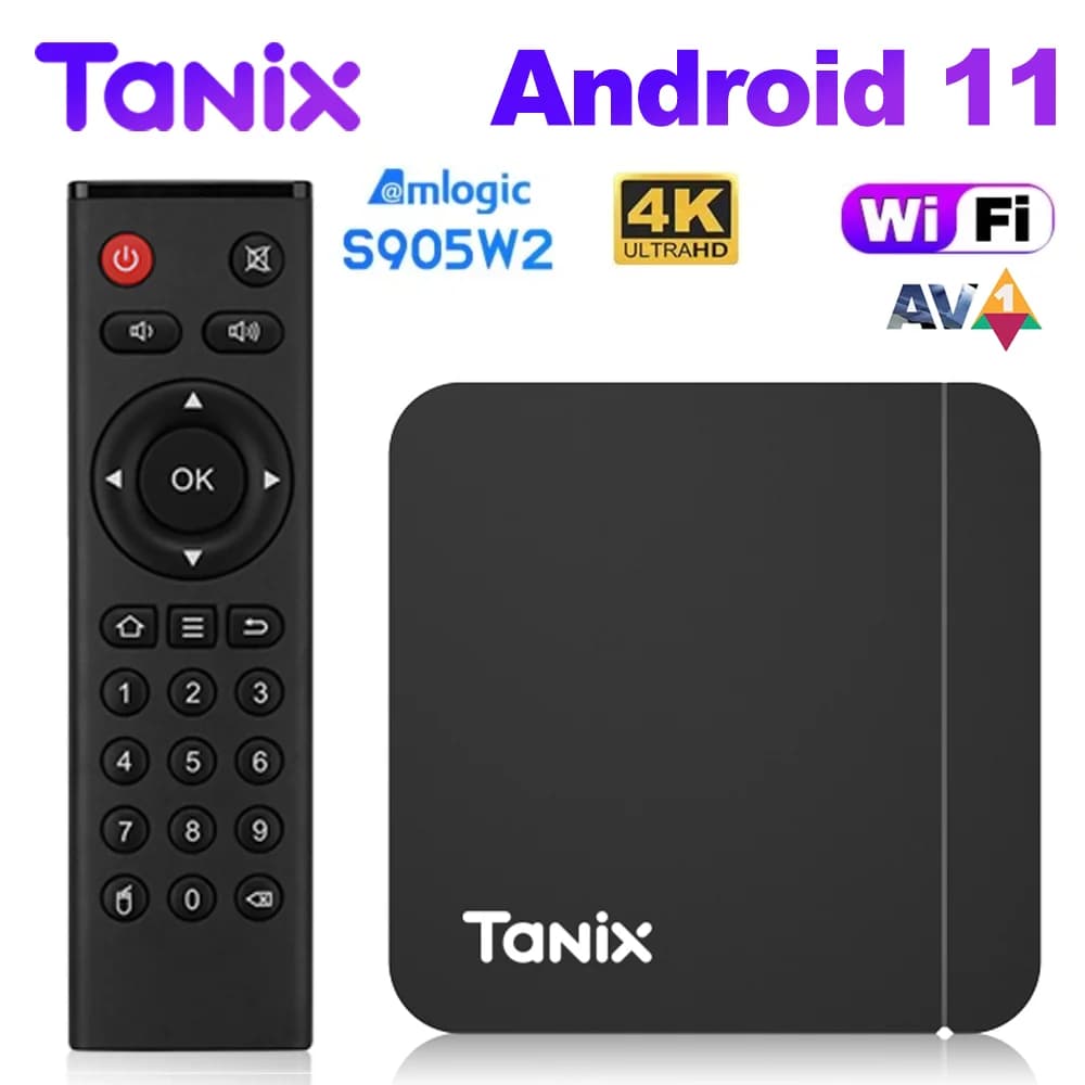 Tanix W2 Android11 TV Box Amlogic S905W2 Quard-core 16/32/64GB AV1 BT 2.4G&5G Dual Wifi 4K HD Set-Top-Box Home Media Player