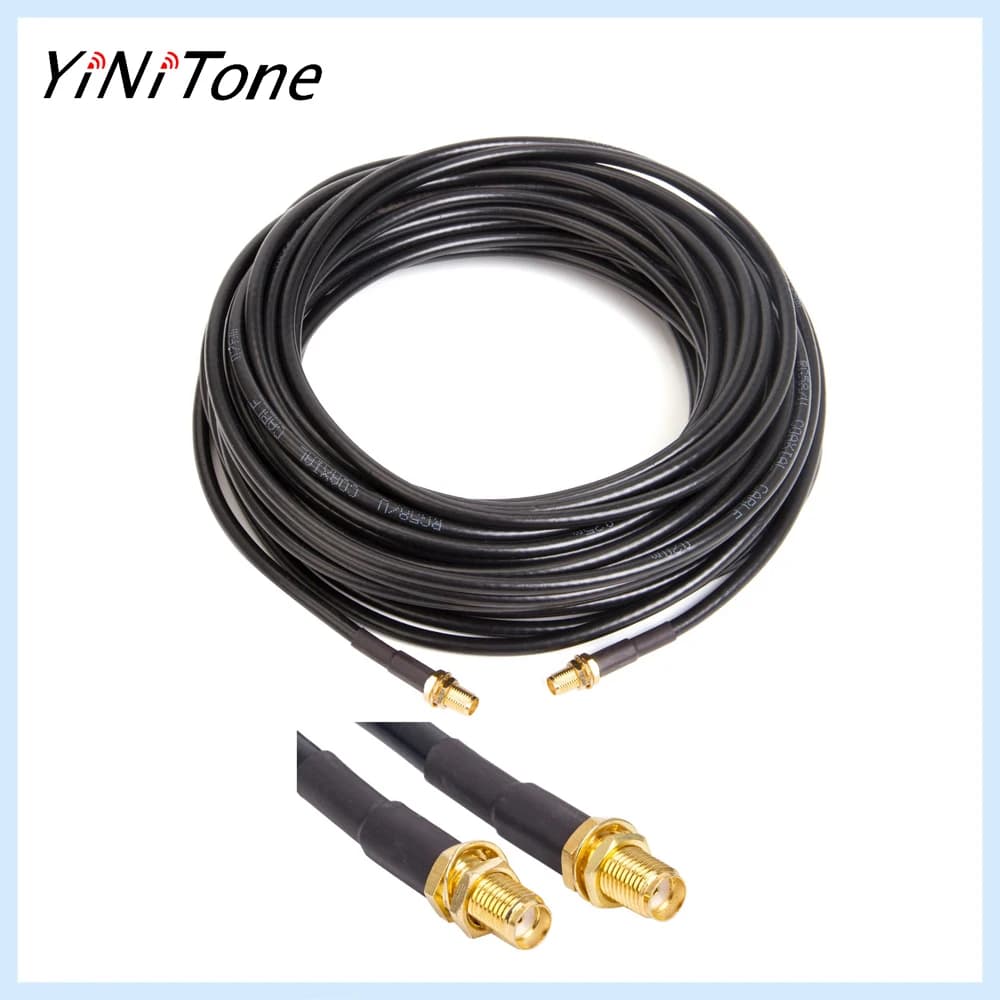 5M SMA Female to SMA Female Extension Cable RG174 for WiFi, Router, Network Cards, Antennas, 50ohm