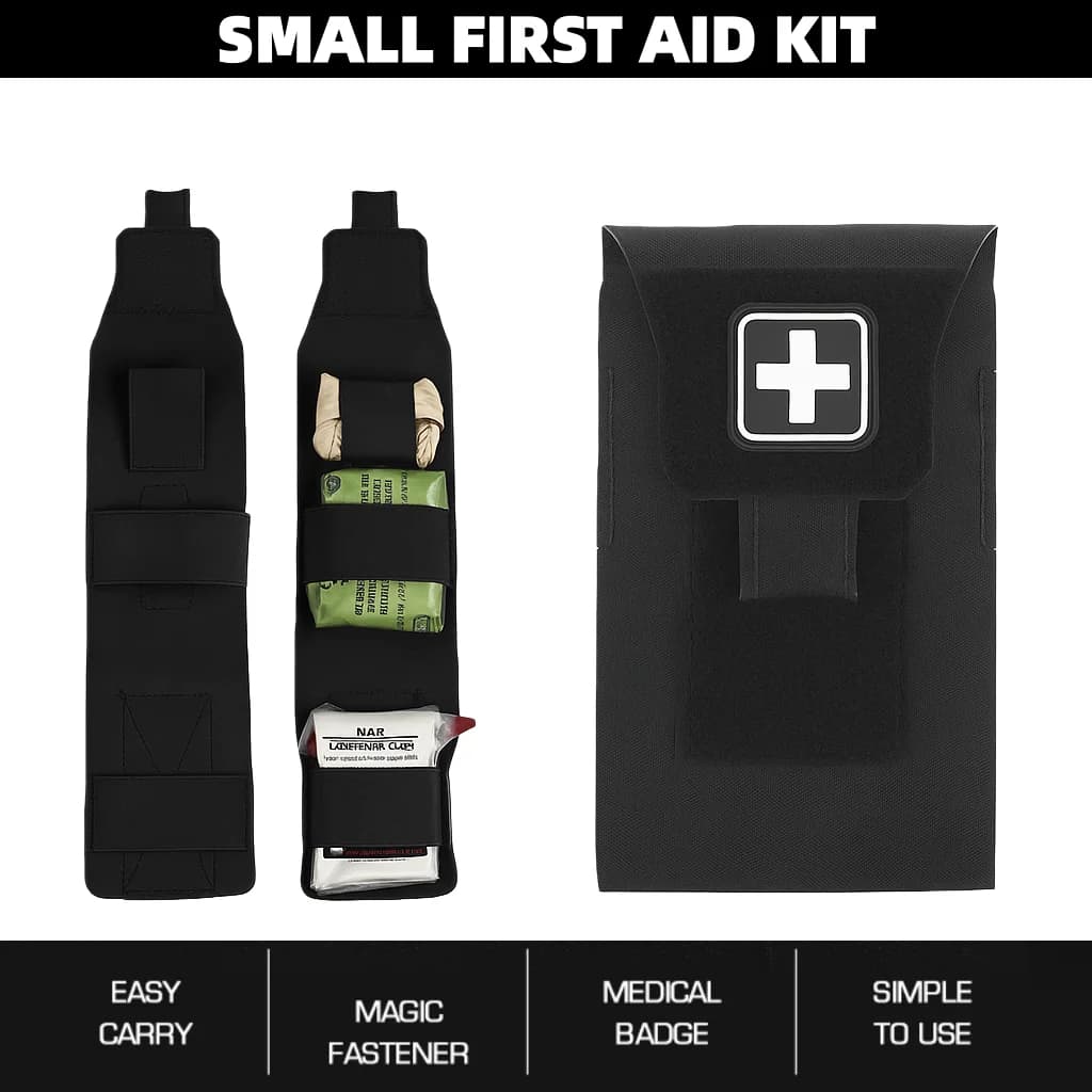 Piccola custodia per traumi Borsa compatta vuota per pronto soccorso EDC Organizzatore portatile per attrezzi di arresto dello spurgo per forniture e sopravvivenza
