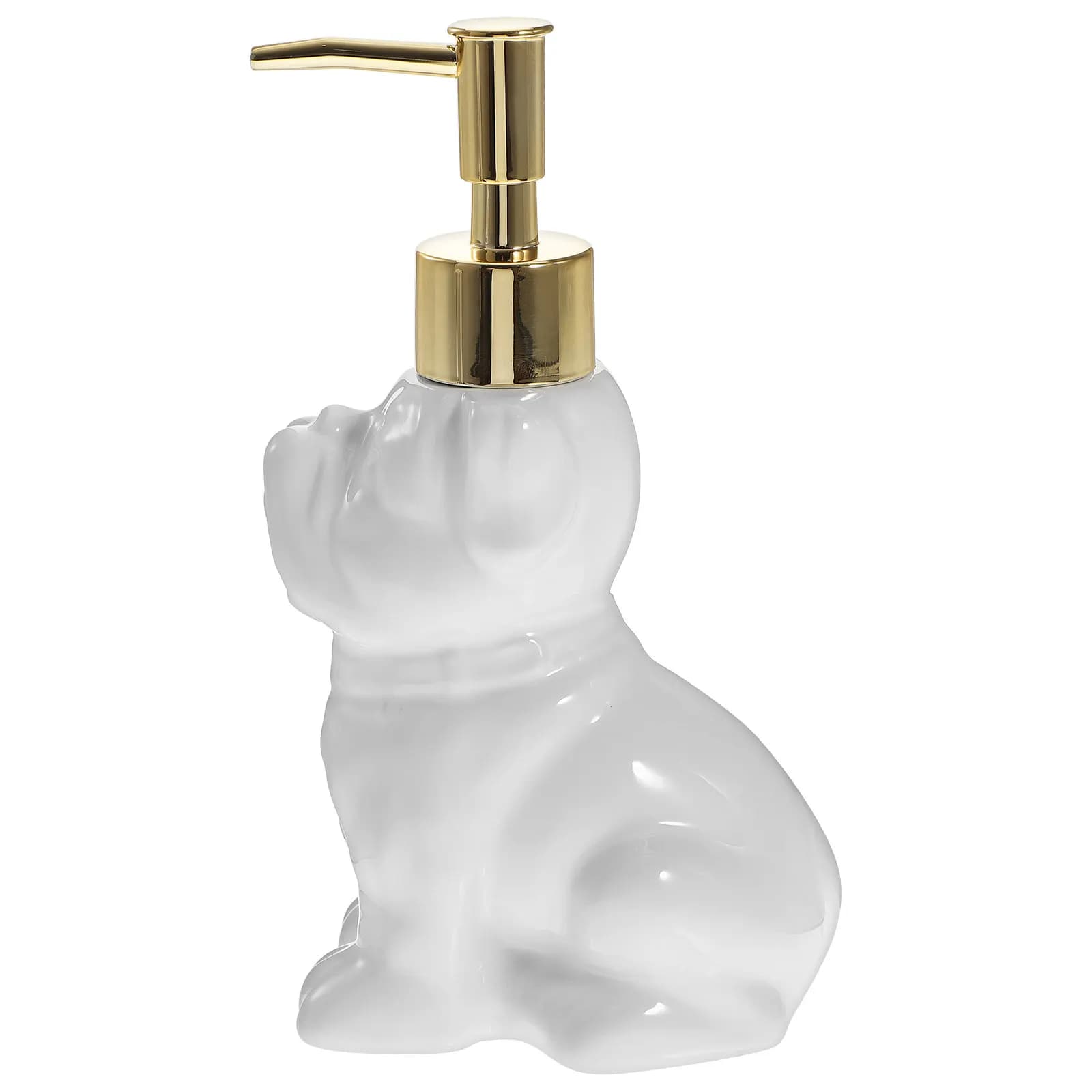 Dispenser di Sapone in Ceramica a Forma di Cane, Bottiglia con Pompa Ricaricabile per Shampoo, Sapone Mani, Lozione, Accessori da Viaggio Portatili