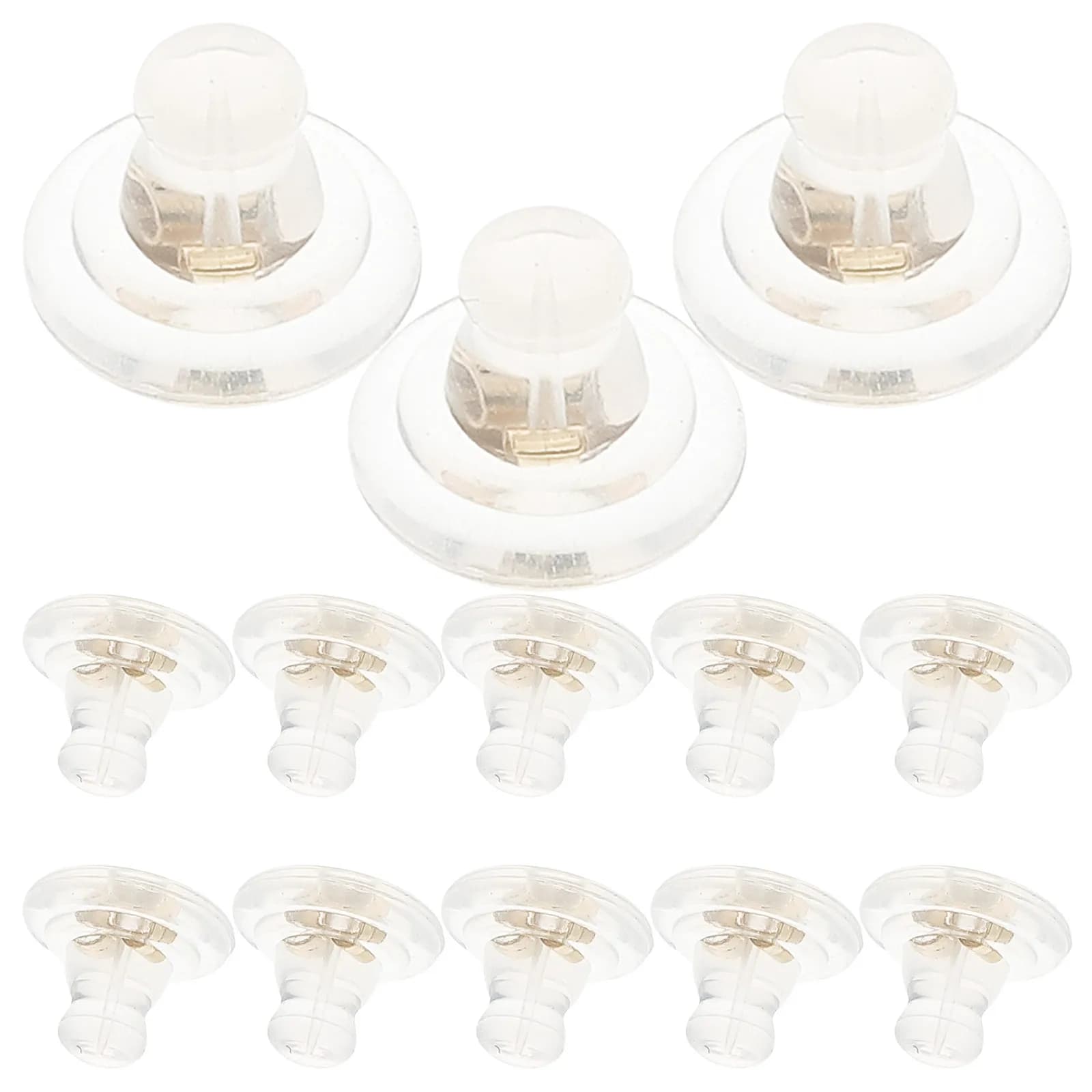 100Pcs Silicone Flying Saucer Earring Backs Clear Soft Locking Studs Stoppers Safety Backs Replacement Accessories