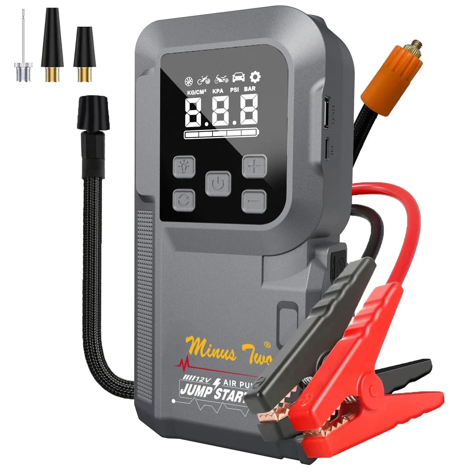 Avviatore di Emergenza 4-in-1 da 1200A: Booster per Batteria Auto con Luce LED, Porta USB per Ricarica Rapida e Power Bank di Emergenza