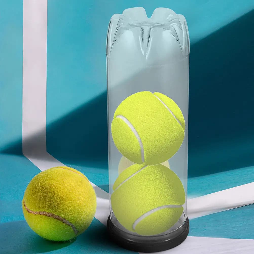 Portapalline da tennis resistente all'usura, stile bottiglia, contenitore trasparente in PVC per palline, organizer portatile per attrezzatura sportiva