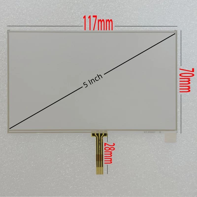 Touch screen con resistenza a 4 fili da 5 pollici Raspberry Pi Navigazione GPS Pannello touch screen in vetro Touch screen con resistenza a 4 pin