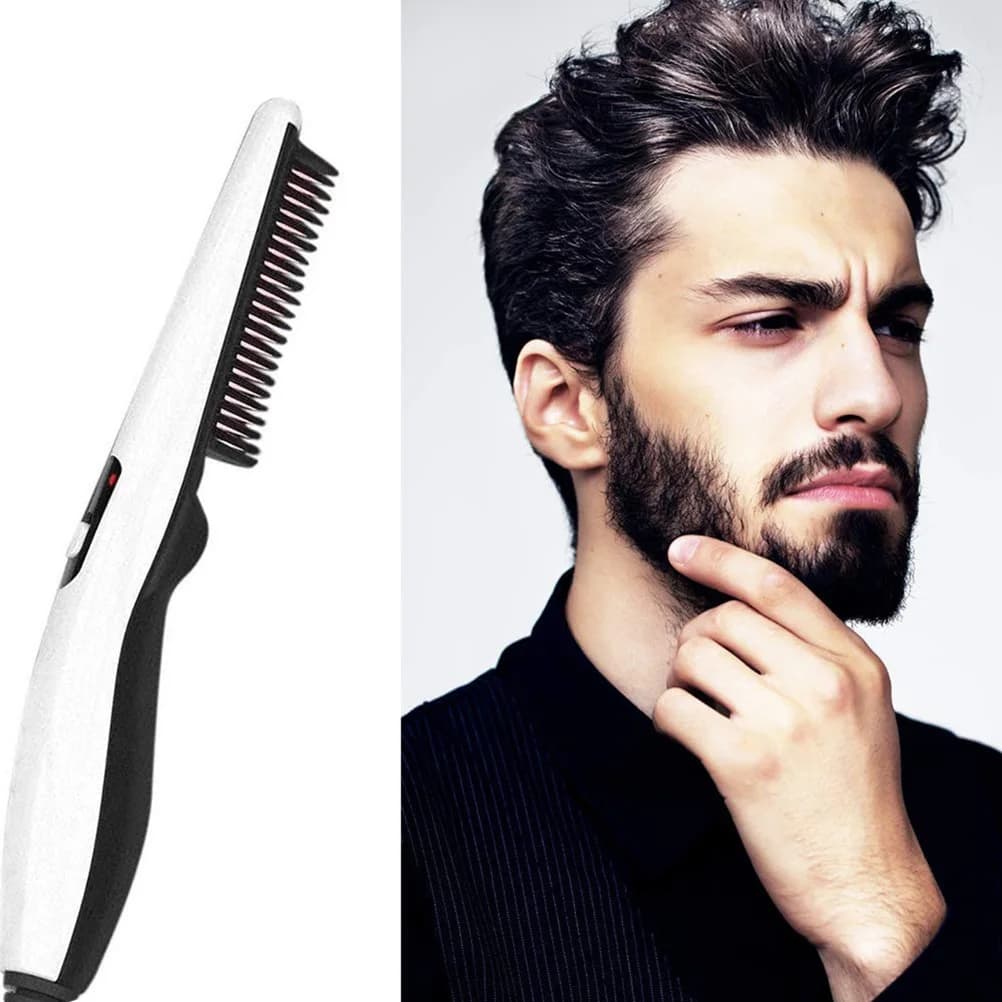 Pettine elettrico Piastra per barba multifunzionale Strumento per lo styling agli ioni negativi Pettine per parrucchiere portatile Calore UE