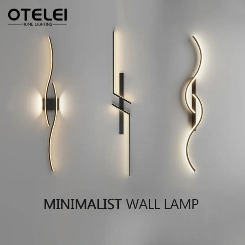 Lampada da parete a LED a striscia lunga Telecomando moderno Oscuramento Soggiorno Decorazione Lampada da parete Sfondo Camera da letto Comodino Illuminazione a LED per la casa