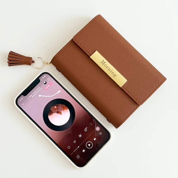 A7 Pu Leather Pocket Notebook Loose-leaf Binder Journal Diary Agenda Planner Notepad School Stationery Support Customized